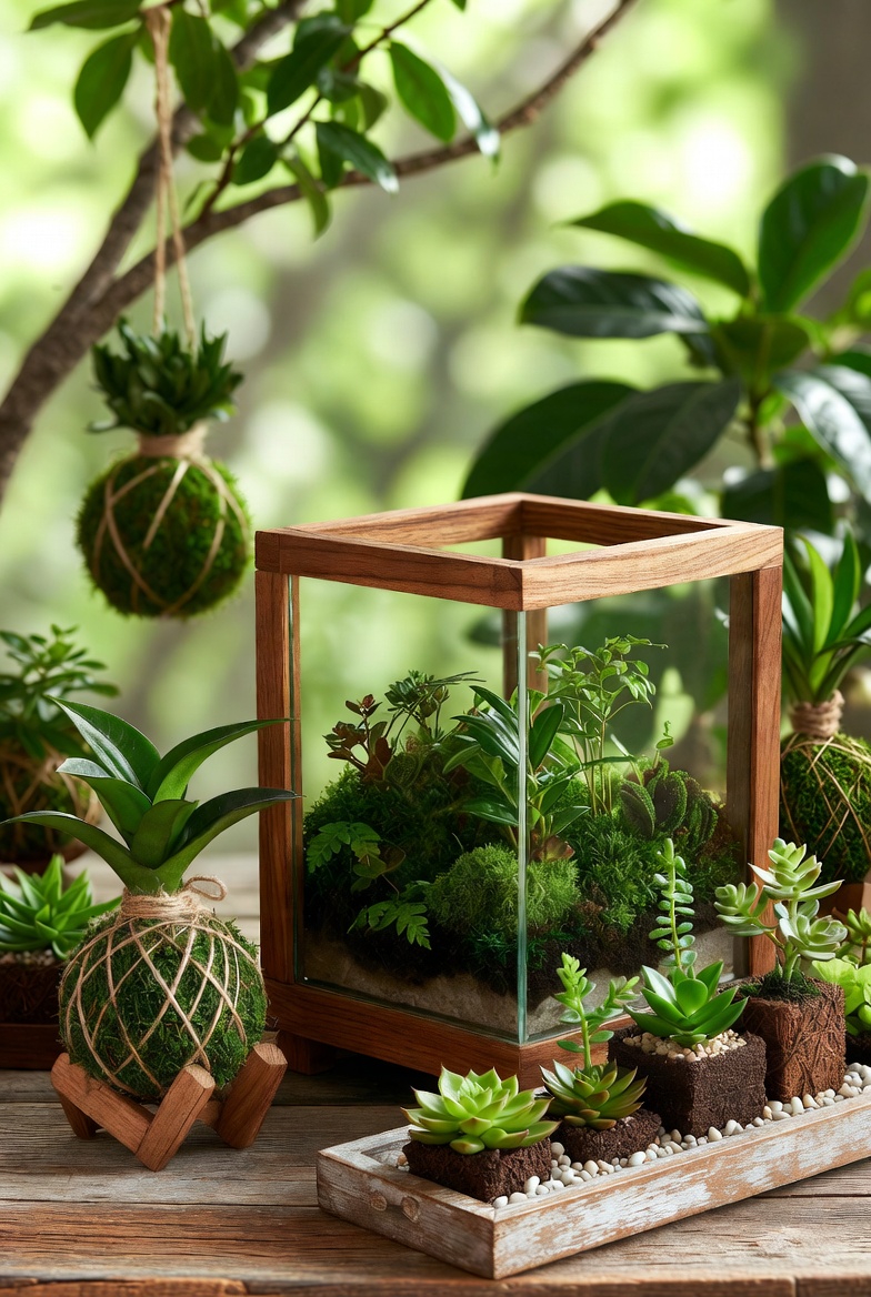 Beautiful kokedama